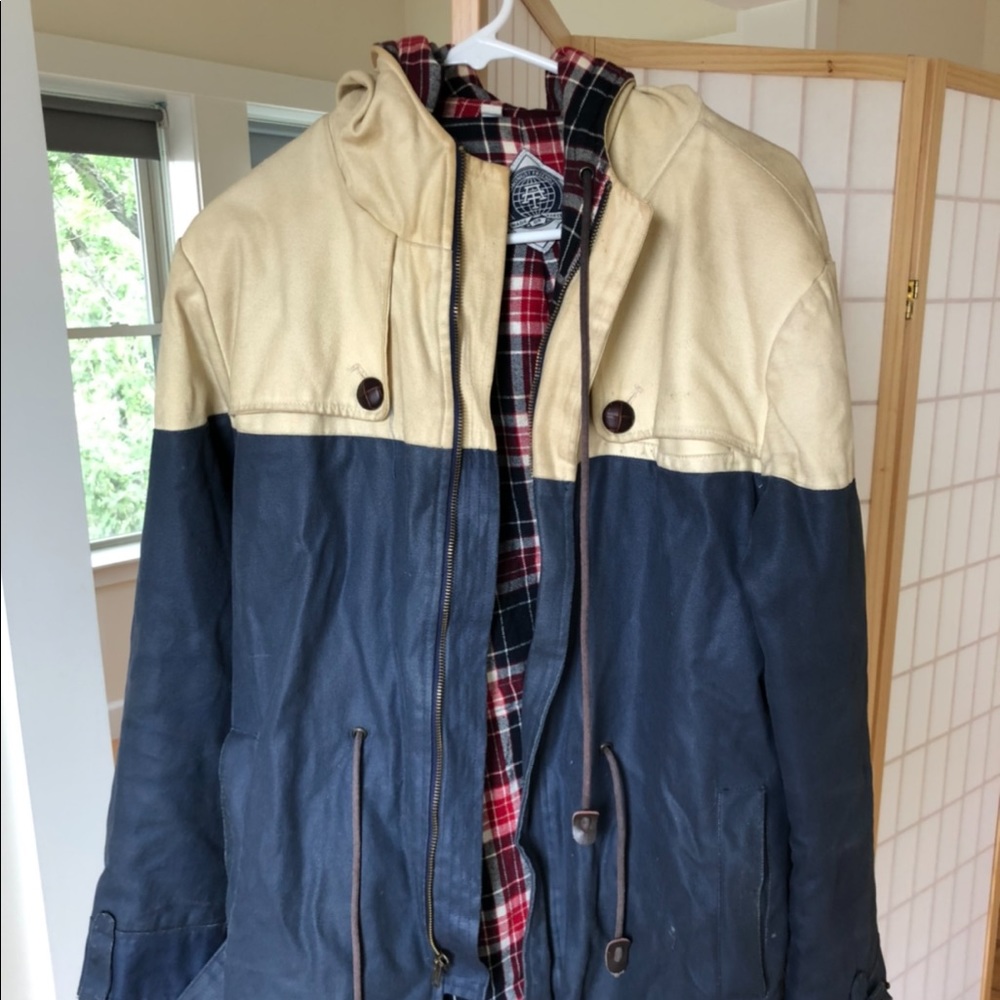Amongst Friends colorblocked canvas coat